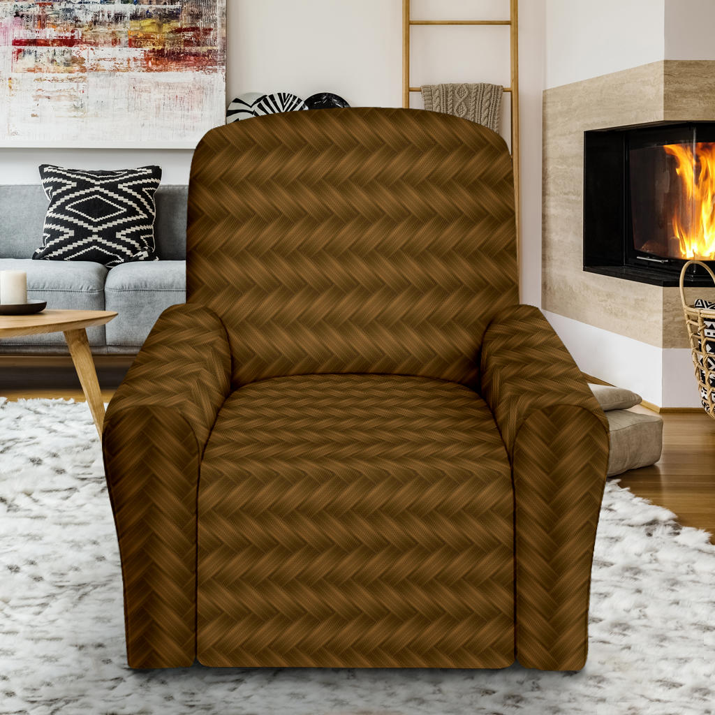 Cable Knit Pattern Print Design 02 Recliner Slipcover with Pocket