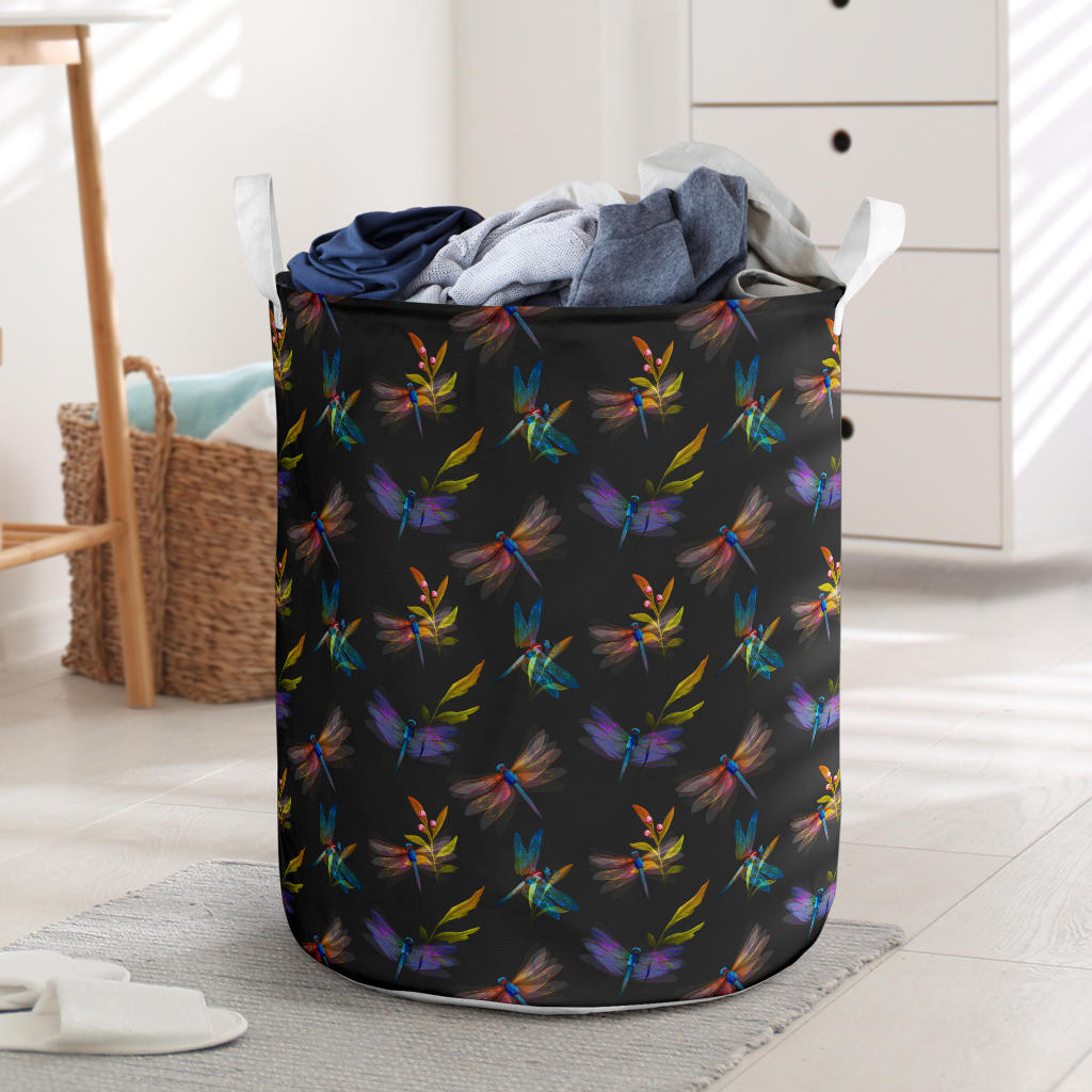 Dragonfly Colorful Realistic Print Laundry Basket
