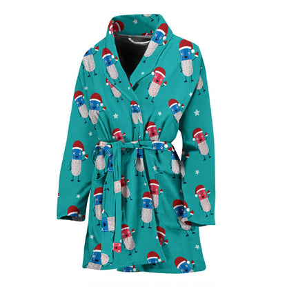 Pill Pattern Print Design A03 Women Bathrobe