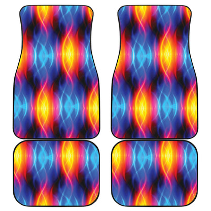 Flame Fire Blue Design Print Car Floor Mats Front Back