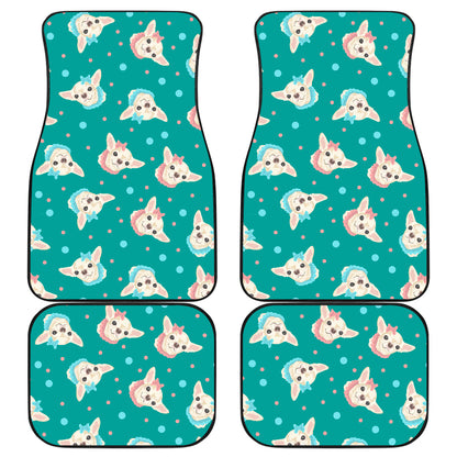 Chihuahua Polka Dot Pattern Car Floor Mats Front Back