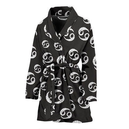 Cancer Zodiac Pattern Print Design 02 Women Bathrobe