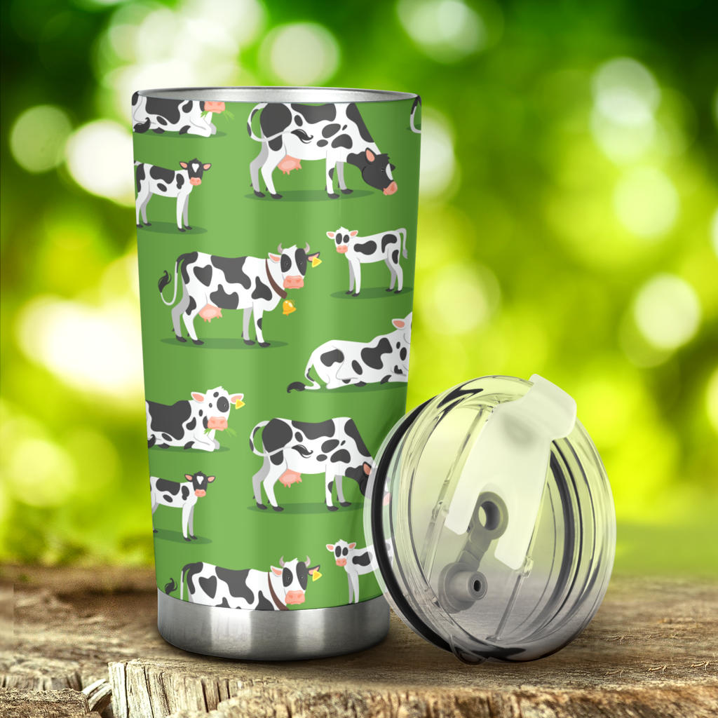 Cow Happy Print Pattern Tumbler