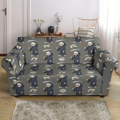 Skeleton Print Design LKS308 Loveseat Couch Slipcover