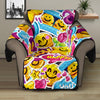 Emoji Sticker Print Pattern Recliner Cover Protector