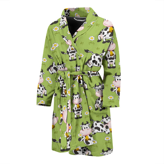 Cattle Print Design LKS401 Men Bathrobe