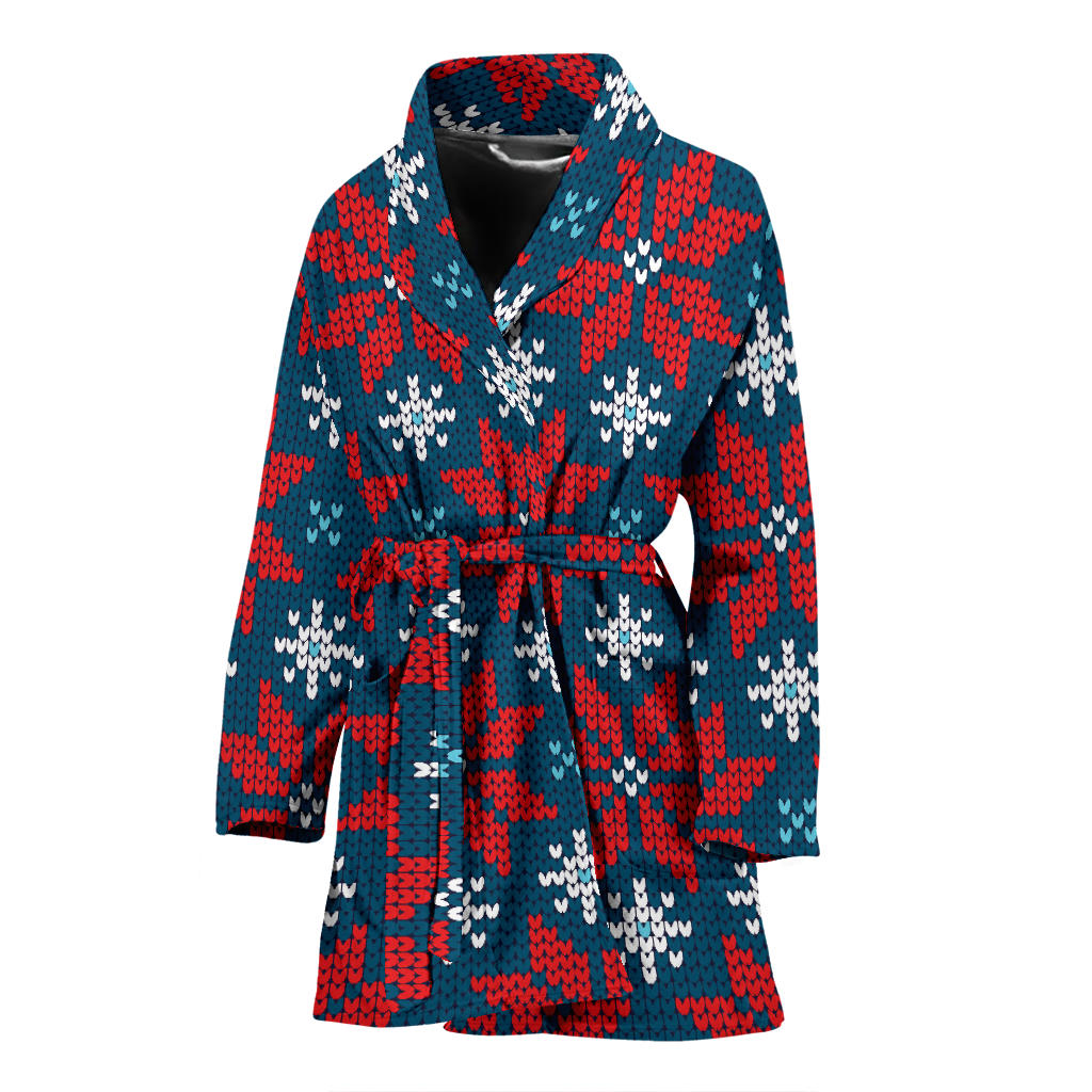 Poinsettia Pattern Print Design A02 Women Bathrobe