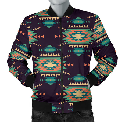 Navajo Geometric Style Print Pattern Men Bomber Jacket