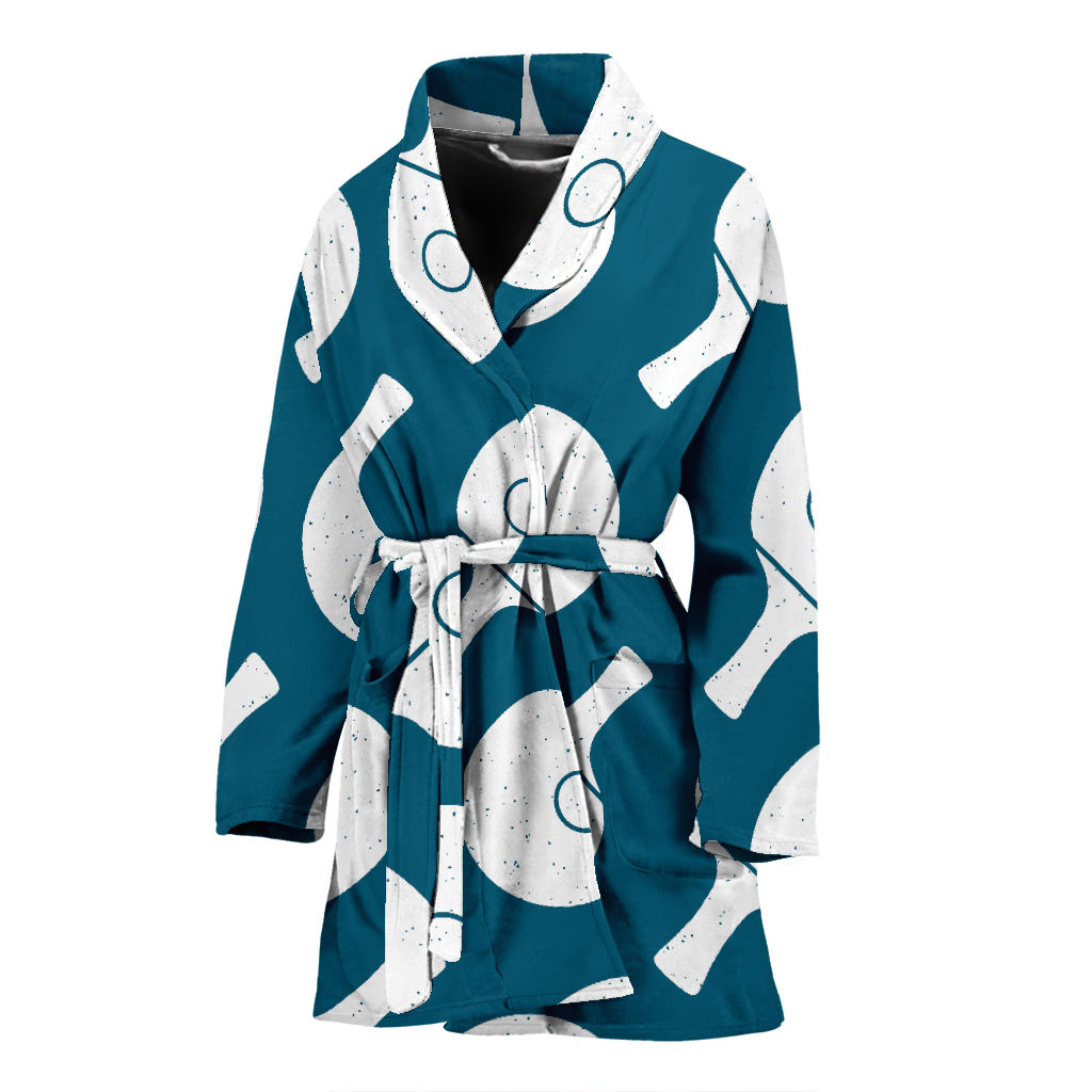 Ping Pong Pattern Print Design A02 Women Bathrobe