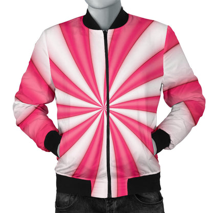 Vortex Twist Swirl Candy Print Men Bomber Jacket