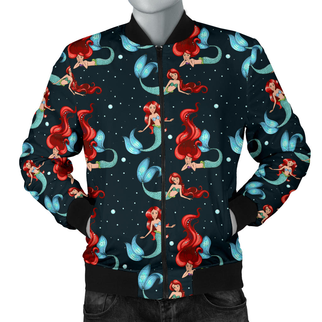 Mermaid Girl Themed Design Print Men Bomber Jacket