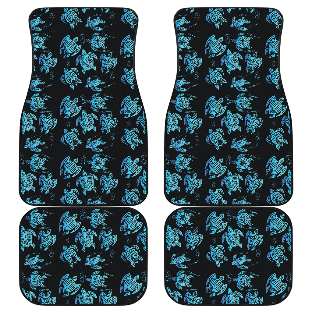 Tribal Turtle Polynesian Themed Design Car Floor Mats Front Back