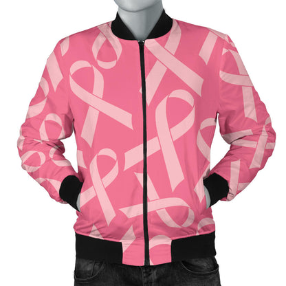 Breast Cancer Awareness Themed Men Bomber Jacket