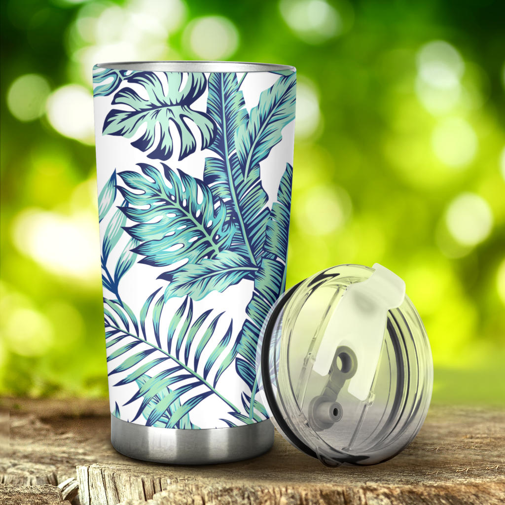 Pattern Tropical Palm Leaves Tumbler