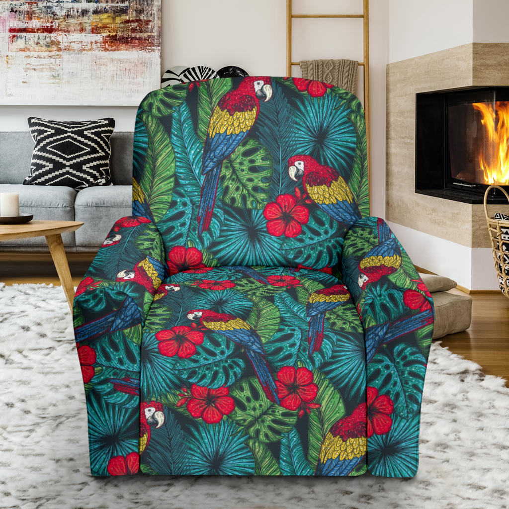 Parrot Pattern Print Design A05 Recliner Slipcover with Pocket