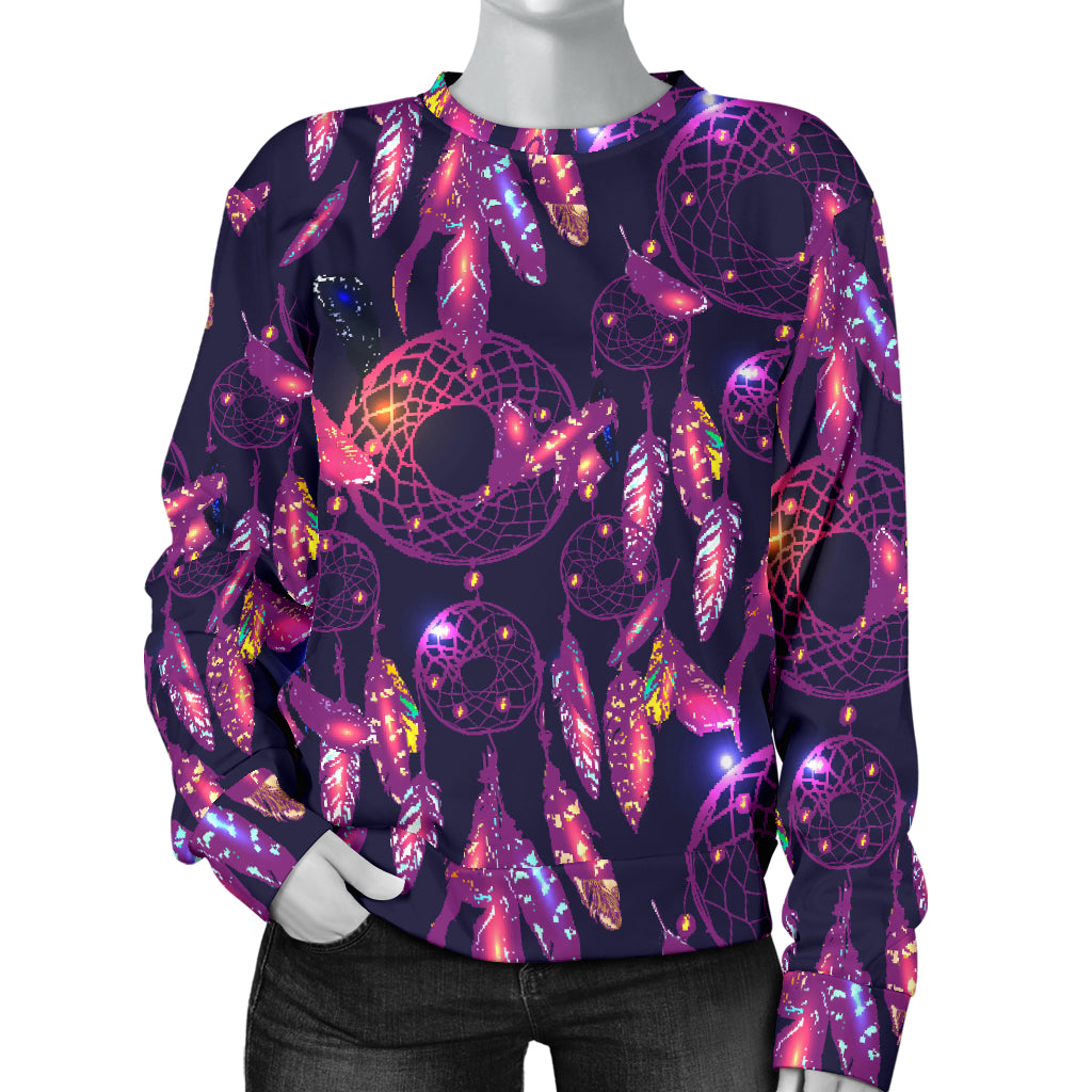 Dream catcher neon Women Long Sleeve Sweatshirt