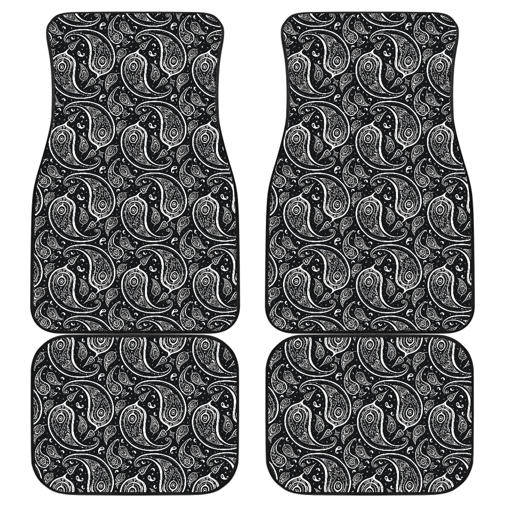 Paisley Black Design Print Car Floor Mats Front Back