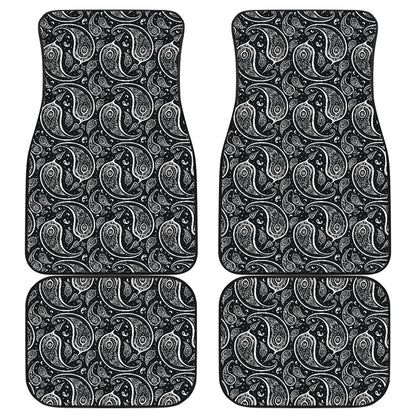 Paisley Black Design Print Car Floor Mats Front Back