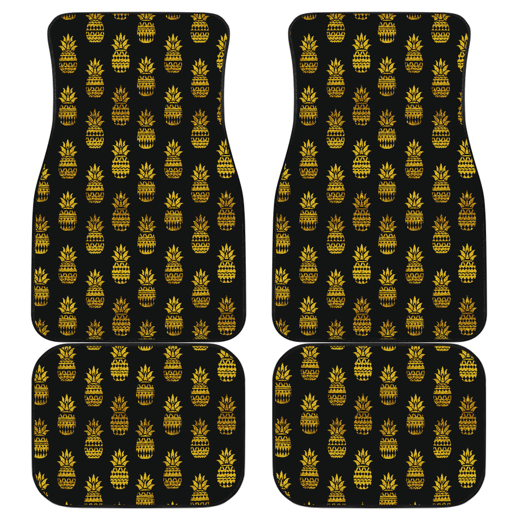 Pineapple Gold Tribal Style Print Car Floor Mats Front Back