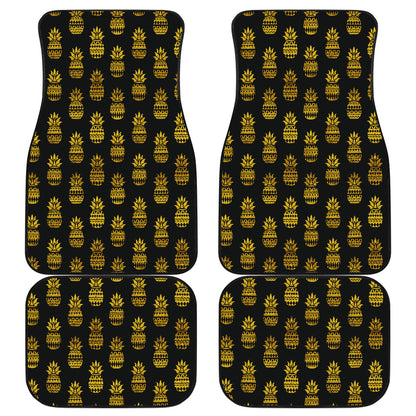 Pineapple Gold Tribal Style Print Car Floor Mats Front Back