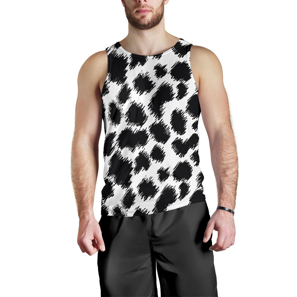 Cheetah Black Print Pattern Men Tank Top