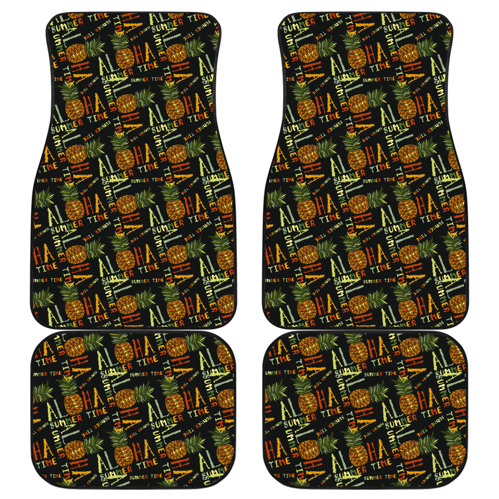 Aloha Hawaii Time Design Themed Print Car Floor Mats Front Back