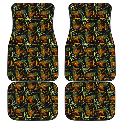 Aloha Hawaii Time Design Themed Print Car Floor Mats Front Back