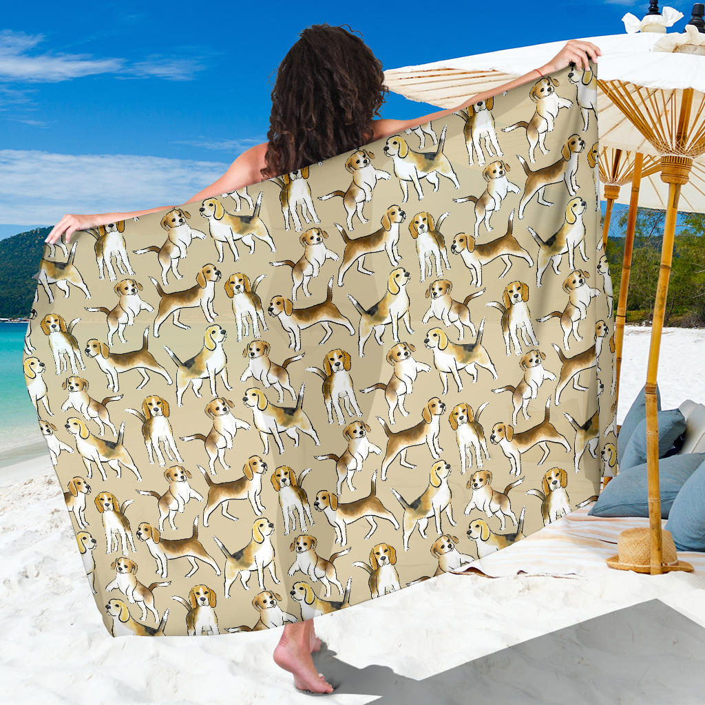 Beagle Pattern Print Design 04 Sarong Pareo Wrap