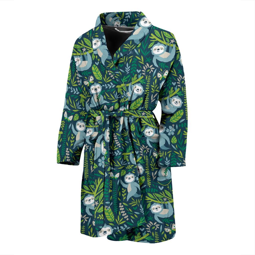 Sloth Print Design LKS304 Men Bathrobe