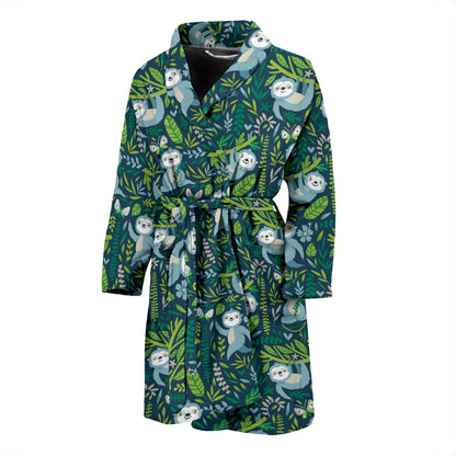 Sloth Print Design LKS304 Men Bathrobe