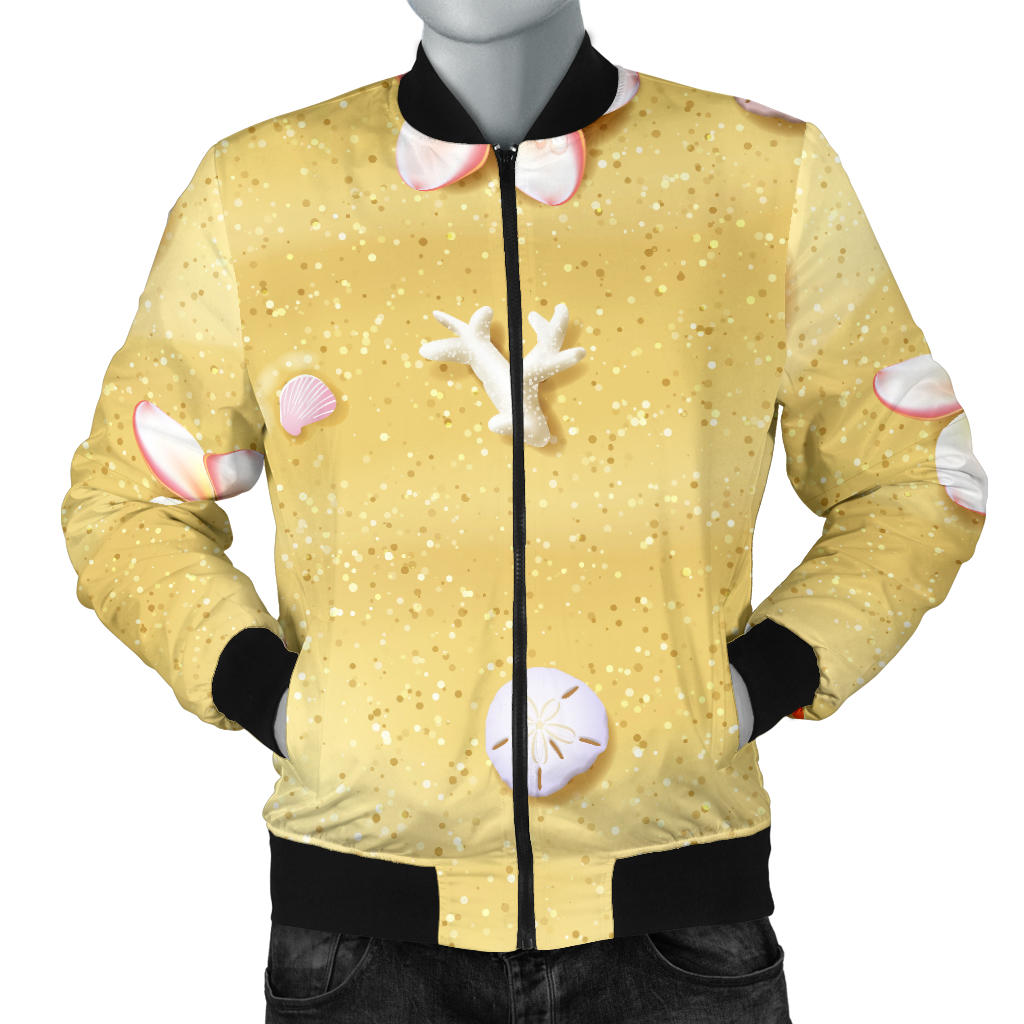 Beach Theme Print Men Bomber Jacket