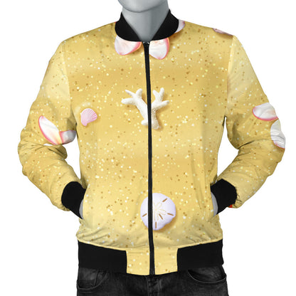 Beach Theme Print Men Bomber Jacket