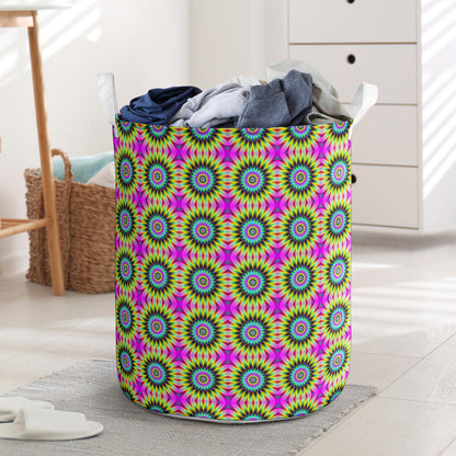 Optical illusion Flower Rainbow Style Laundry Basket
