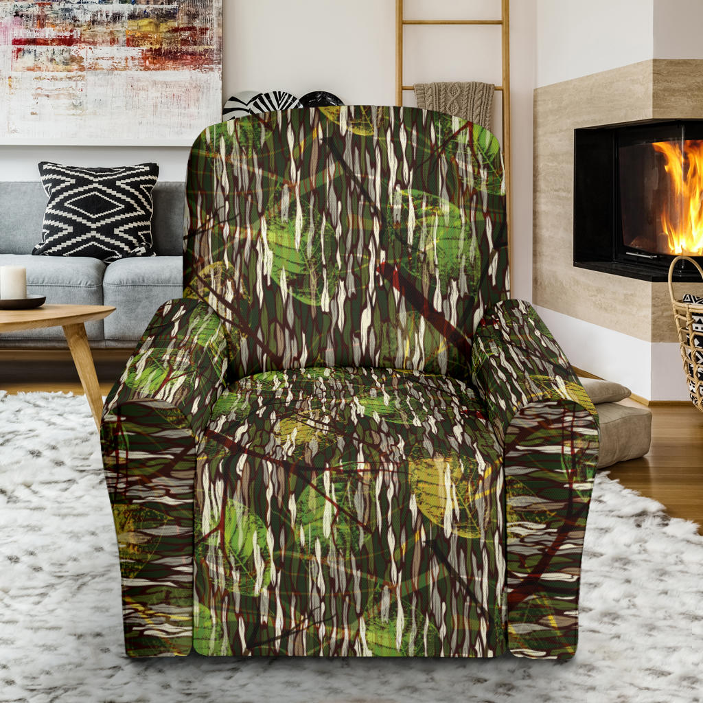 Camouflage Realtree Pattern Print Design 02 Recliner Slipcover with Pocket