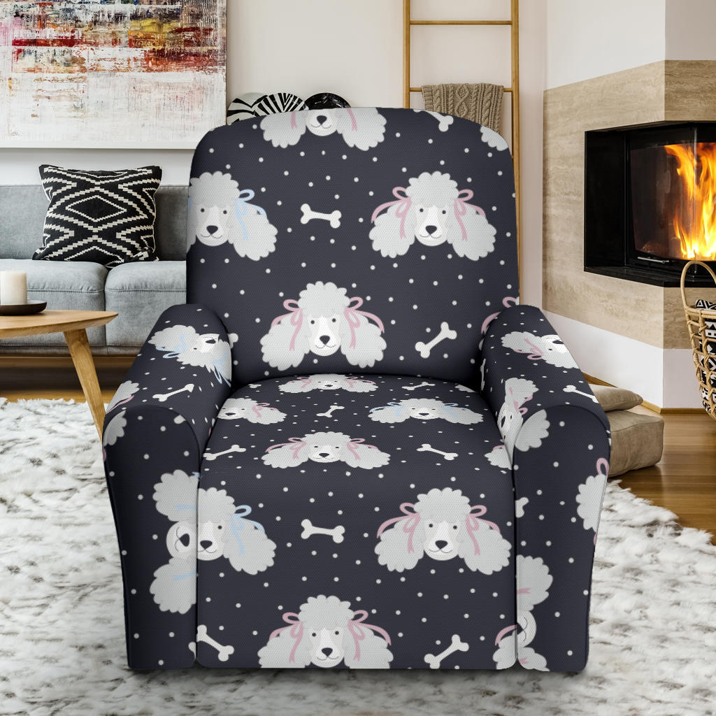 Poodle Pattern Print Design A03 Recliner Slipcover with Pocket