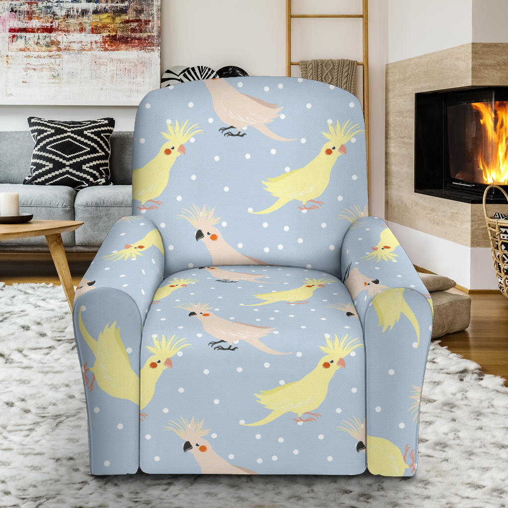 Cockatiel Pattern Print Design 03 Recliner Slipcover with Pocket