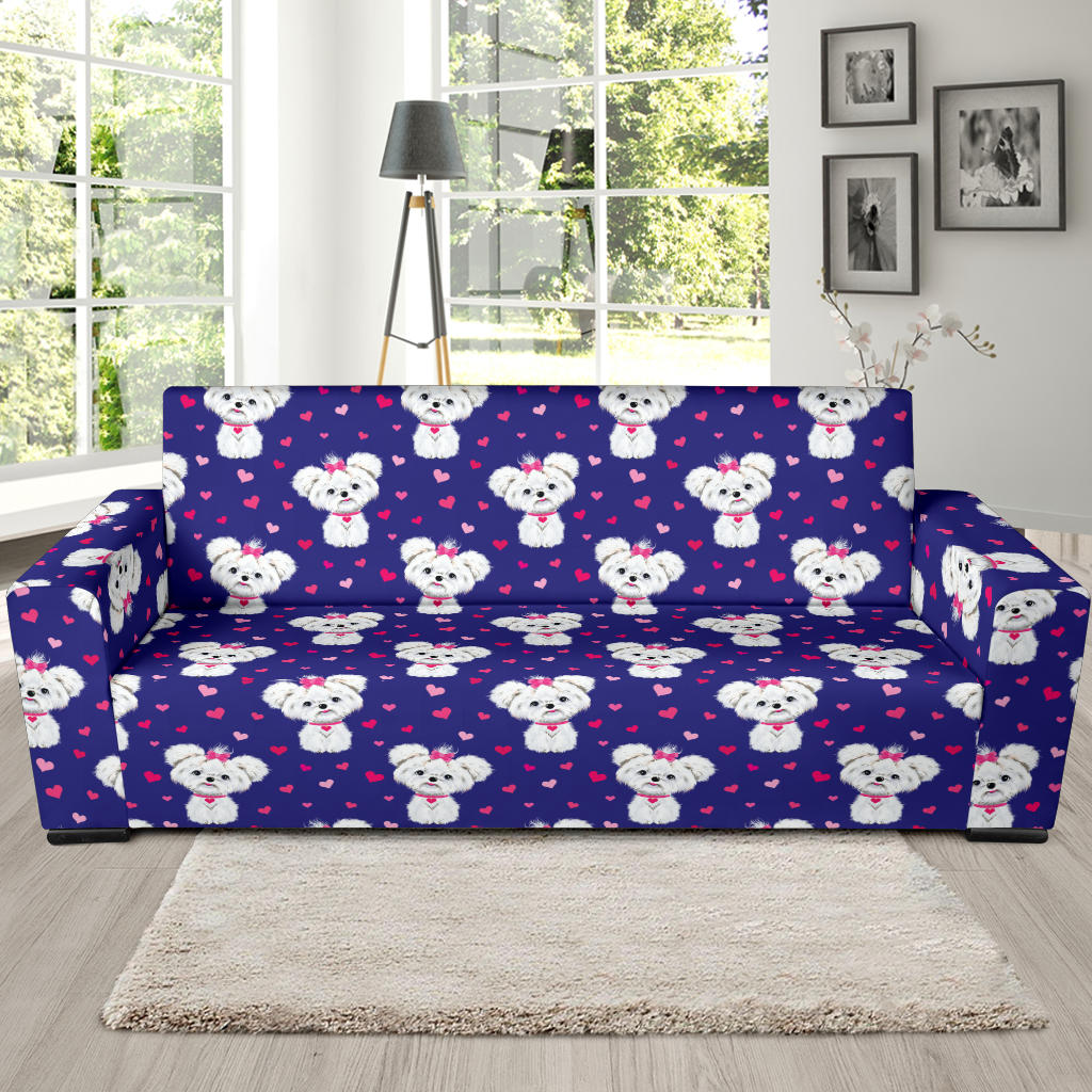 Maltese Pattern Print Design 02 Sofa Slipcover