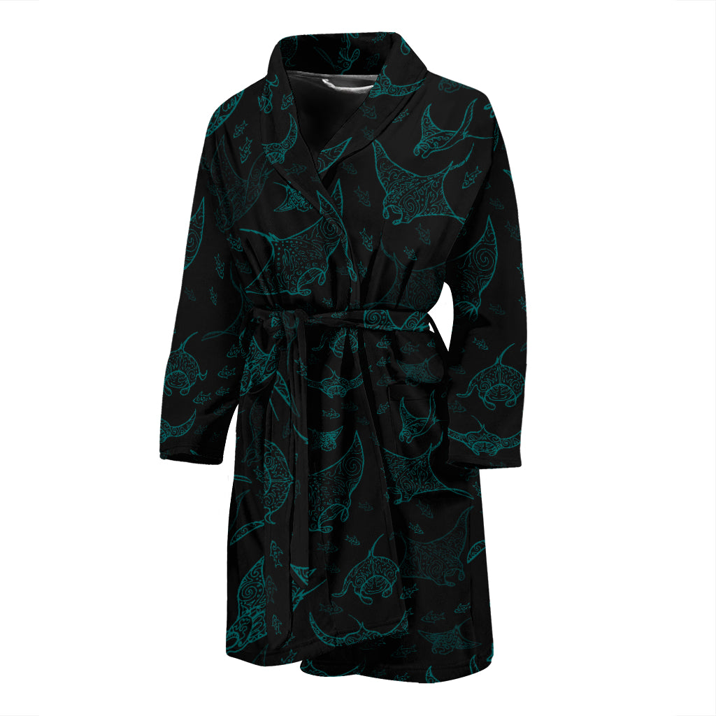 Manta Ray Print Design LKS402 Men Bathrobe