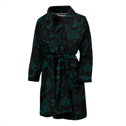 Manta Ray Print Design LKS402 Men Bathrobe