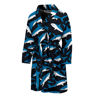 Shark Print Design LKS303 Men Bathrobe