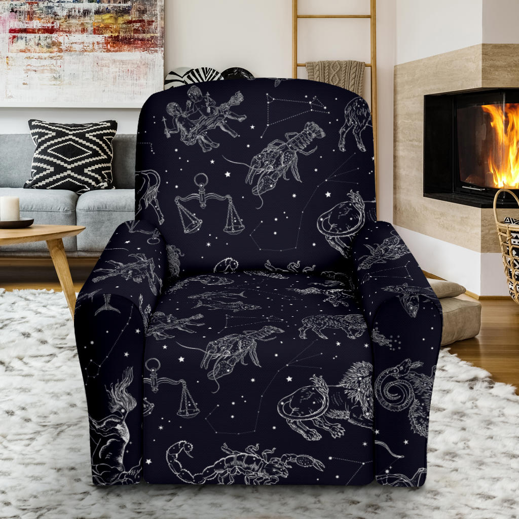 Zodiac Print Design LKS304 Recliner Slipcover with Pocket