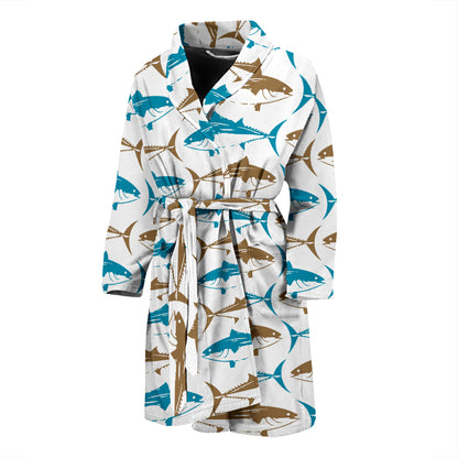 Tuna Fish Print Design LKS301 Men Bathrobe