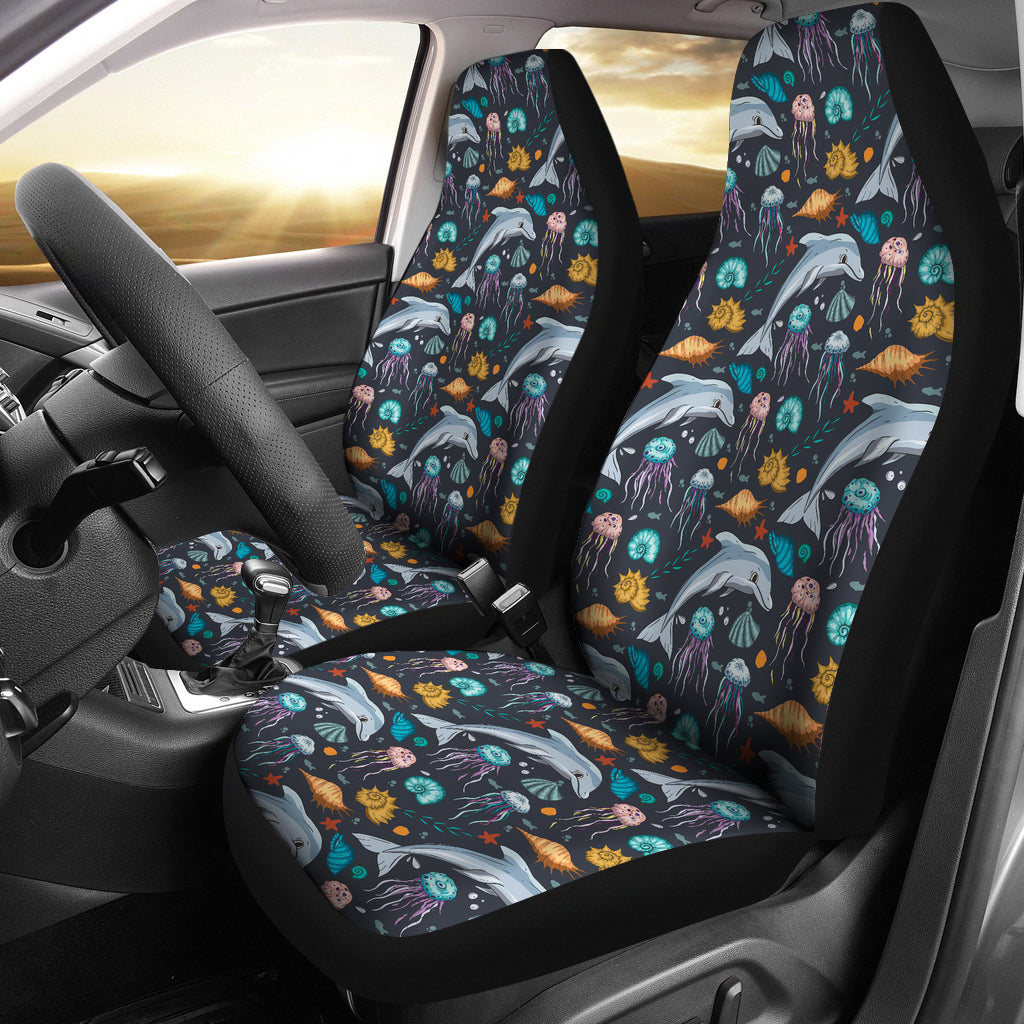 Underwater Dolphin Print Design LKS304 Car Seat Covers