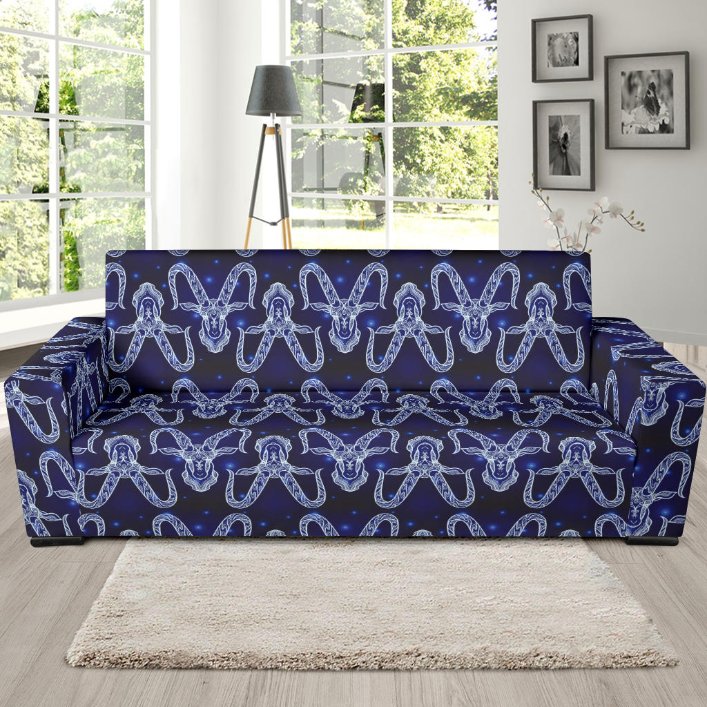 Capricorn Zodiac Pattern Print Design 03 Sofa Slipcover