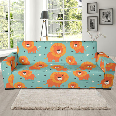 Lion Baby Pattern Print Design 03 Sofa Slipcover