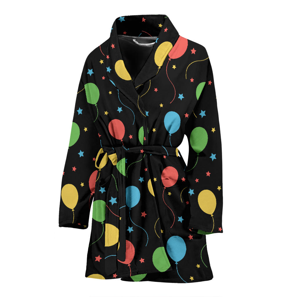 Ballon Colorful Pattern Print Design 04 Women Bathrobe