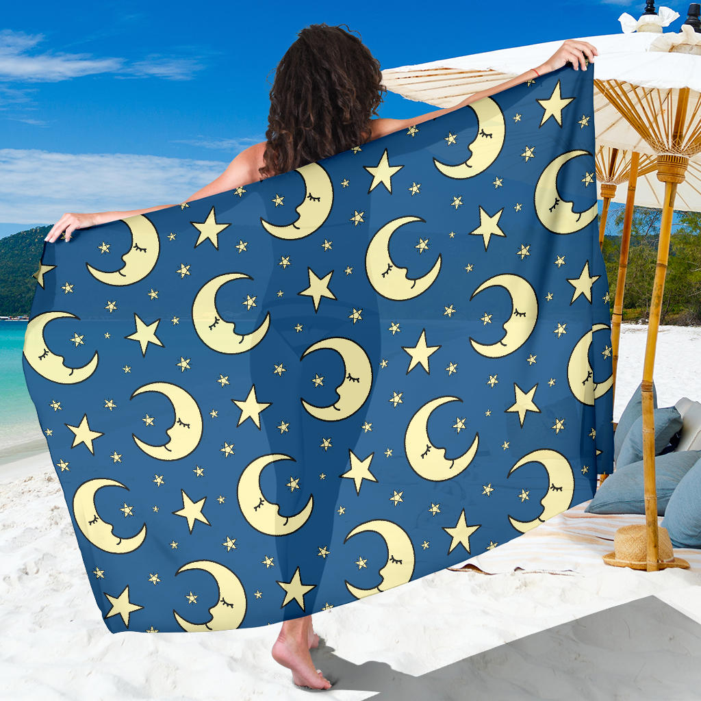 Moon Night Pattern Print Design 03 Sarong Pareo Wrap