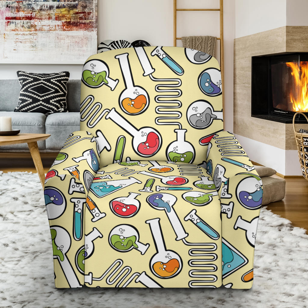 Chemical Pattern Print Design 04 Recliner Slipcover with Pocket