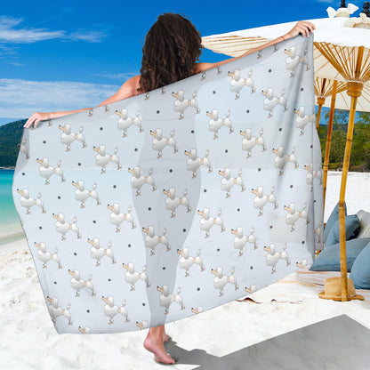 Poodle Pattern Print Design A05 Sarong Pareo Wrap