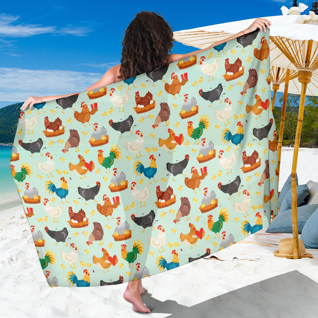 Chicken Pattern Print Design 07 Sarong Pareo Wrap